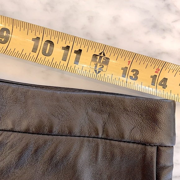 Joffer Caoc brown leather flat front pants with stretch cotton back size 4 - Picture 6 of 9